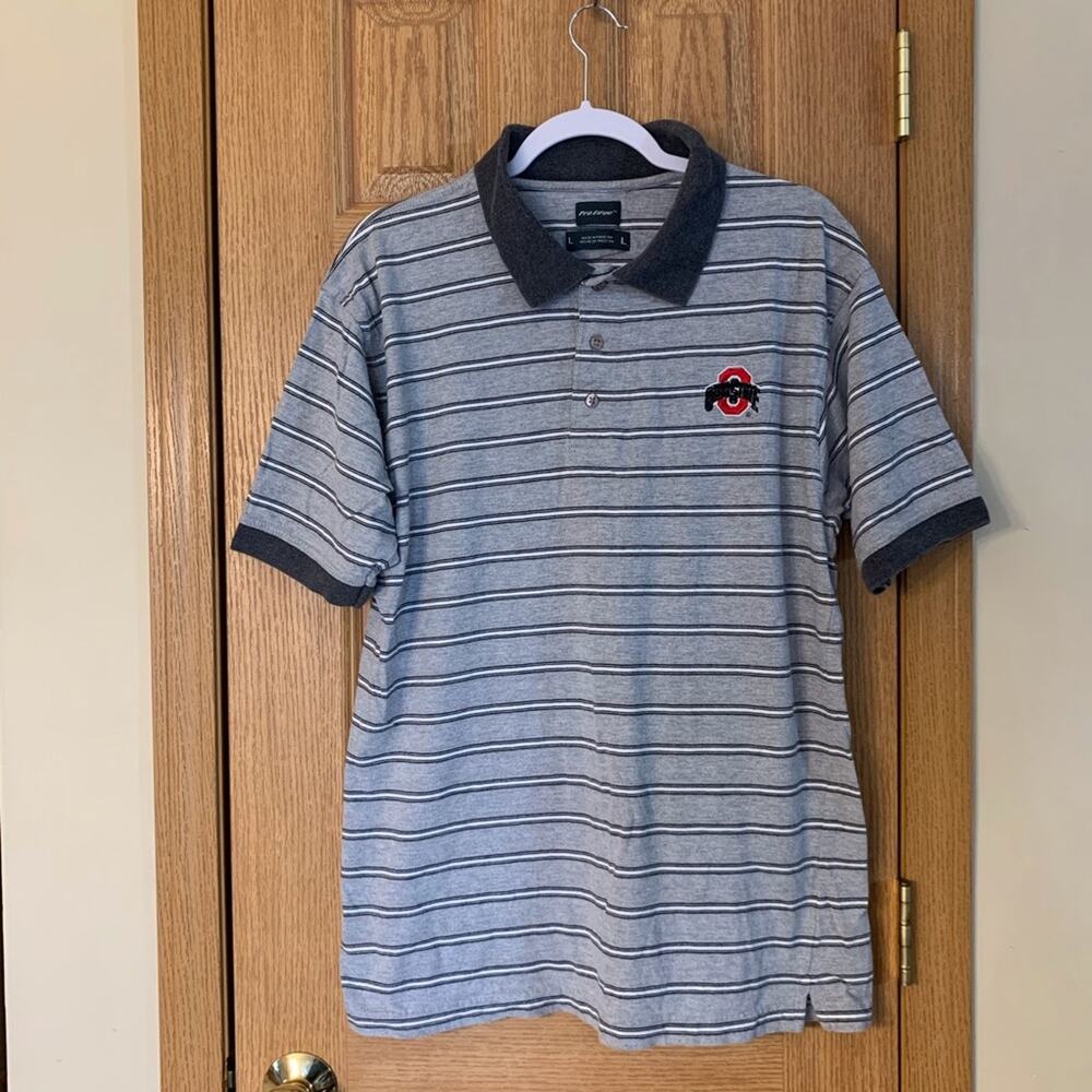Pro Edge Ohio State Buckeyes Polo Shirt Sz L Embroidered Men's